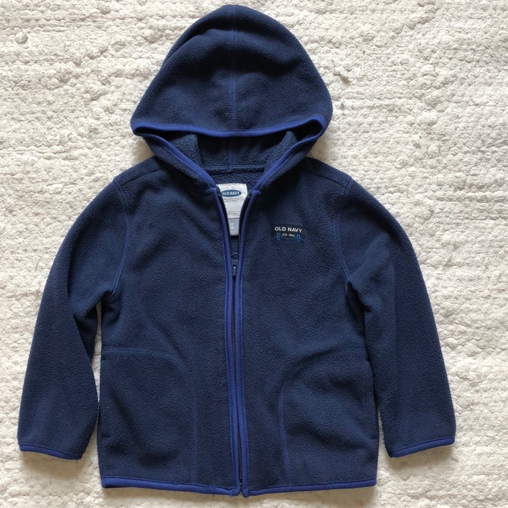 Old Navy blue fleece zip up hoodie size 2T
